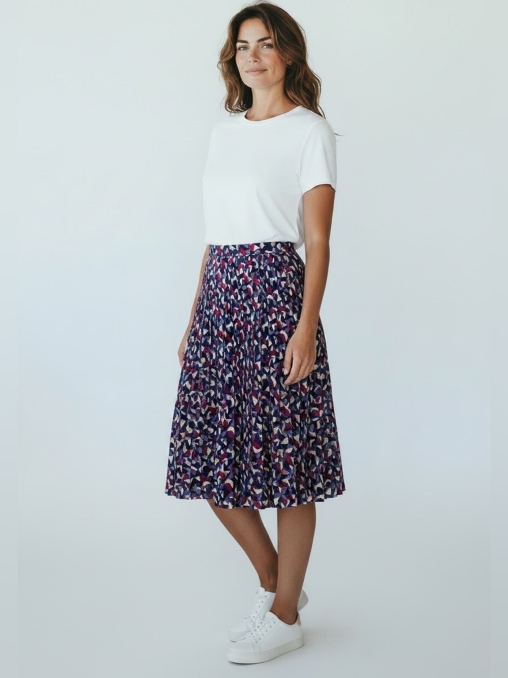 𝅺lauren Ralph Lauren geometric print pleated skirt size 8